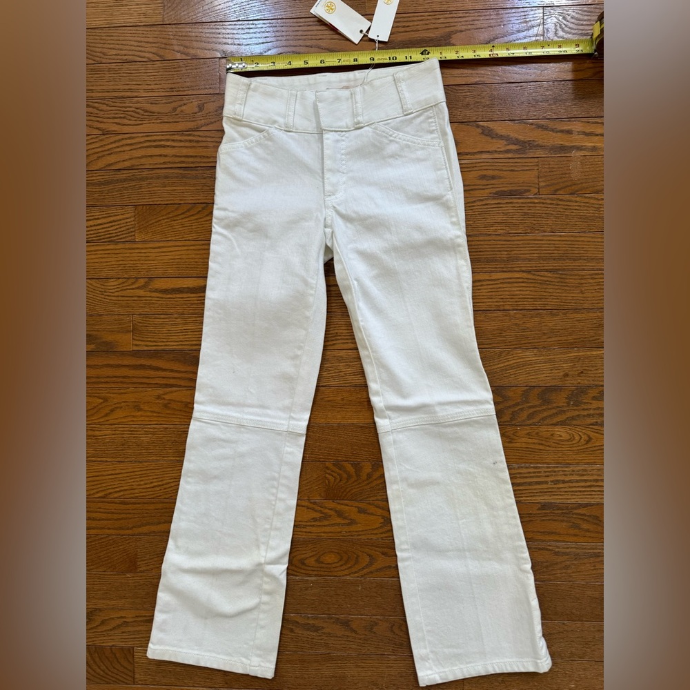 Tory Burch white Flared Cropped Jeans Size 23